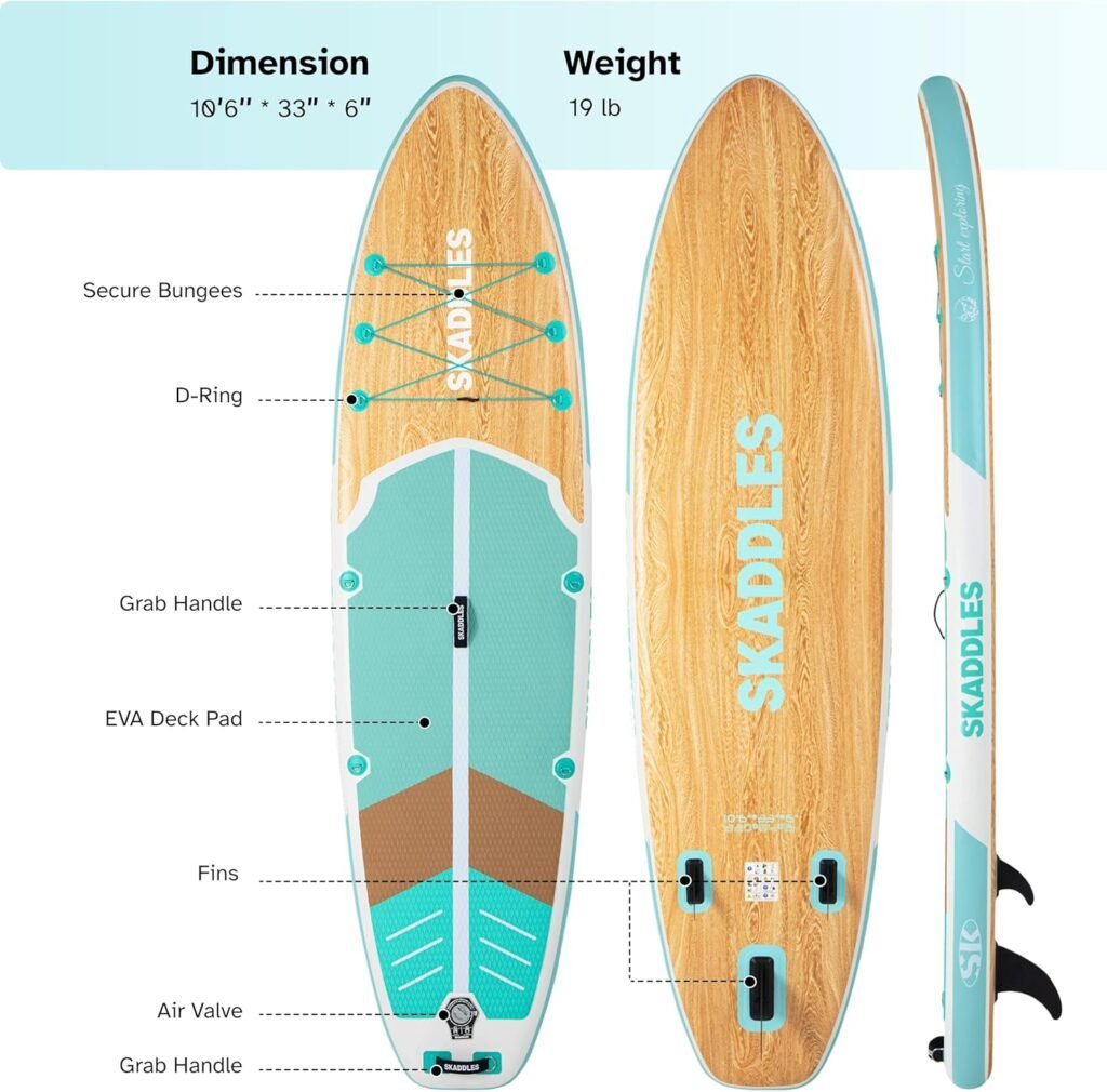 SKADDLES 10’6’’ Inflatable Stand Up Paddle Board size